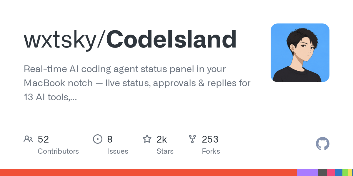 맥북 노치를 코딩 에이전트 실시간 상태 대시보드로 바꾸는 CodeIsland