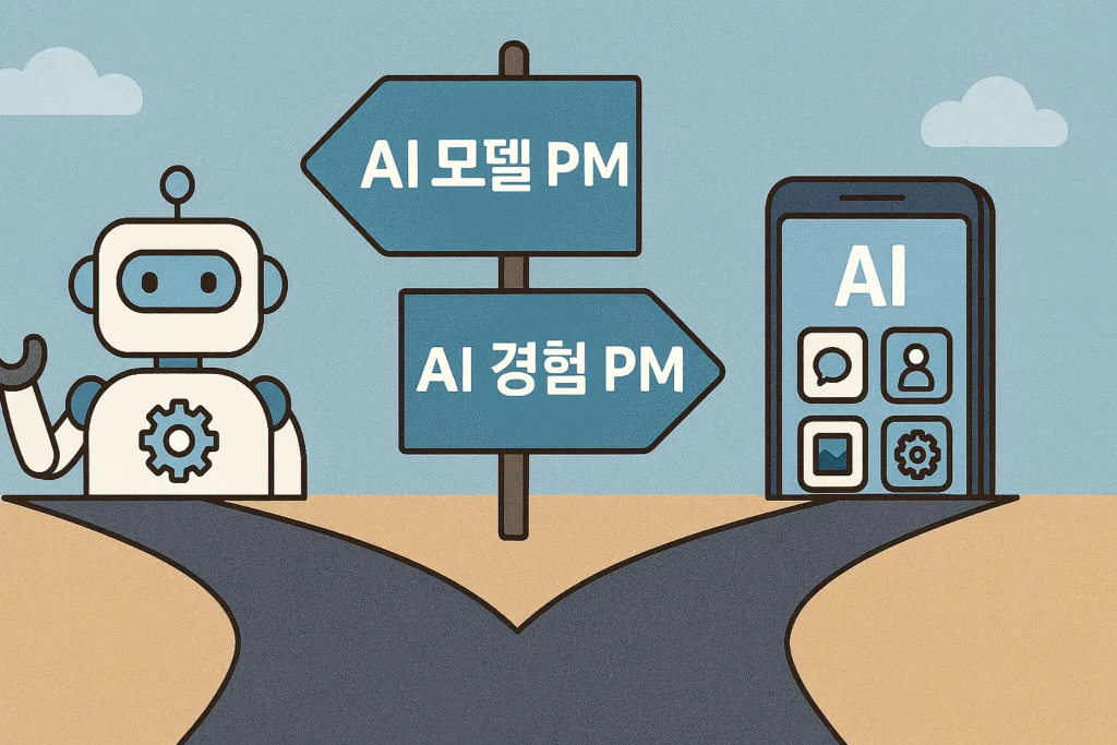 AI 모델 PM, AI 경험 PM (이미지 출처: ChatGPT로 생성)