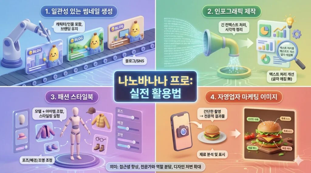나노바나나 프로 실전 활용법 인포그래픽 (이미지 출처: 나노바나나 프로)
